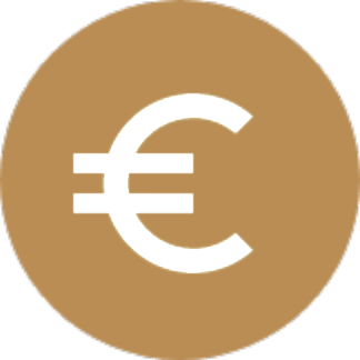 Euro-Symbol in einem goldfarbenen Kreis als Zeichen für Kostenübernahme, Erstattung und finanzielle Vorteile.